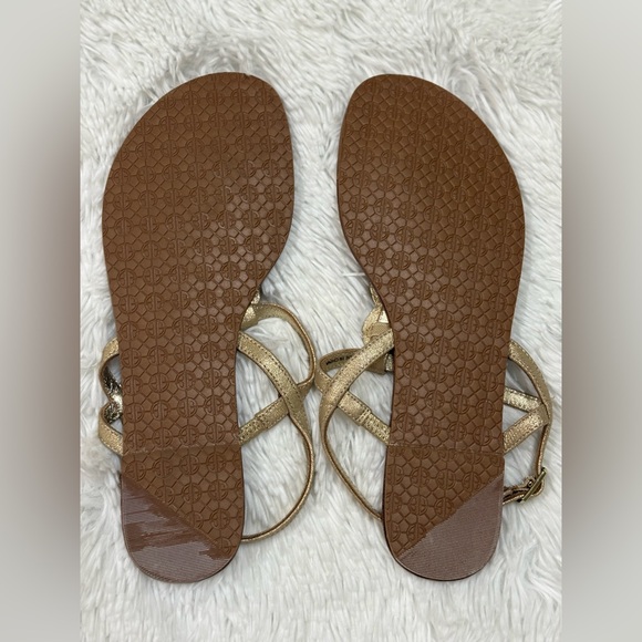 Lilly Pulitzer Gold Sandals with Beaded Accents - Picture 3 of 9